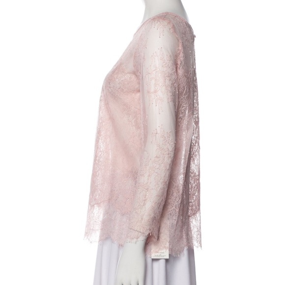 The Kooples Pink Lace Blouse Size Large - Picture 2 of 3